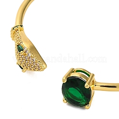 Браслеты-манжеты из латуни с микропаве из кубического циркония для женщин&nbsp;BJEW-M040-05G