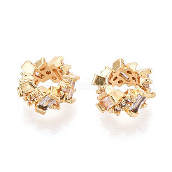 Латунь микропаве прозрачный кубический цирконий европейский бисер KK-N275-08G