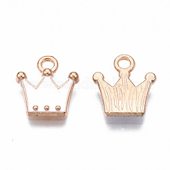 合金チャーム  カドミウムフリー＆鉛フリー  エナメル  クラウン  ライトゴールド  乳白色  11.5x10.5x2mm  穴：1.5mm&nbsp;LS-ENAM-S115-063A