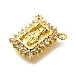 Латунный микропаве прозрачный кубический цирконий прямоугольник с подвесками в виде бога&nbsp;KK-D295-29G