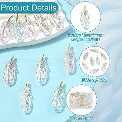 10 шт. 5-цветные прозрачные акриловые подвески с УФ-покрытием&nbsp;MACR-CJ0002-34