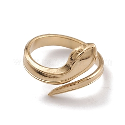 Ионное покрытие (ip) 304 нержавеющая сталь змея открытые манжеты кольца для женщин RJEW-G285-59G