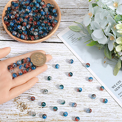 300шт прозрачные акриловые бусины с кракле&nbsp;CACR-SP0001-01B