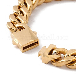 Ионное покрытие (ip) 304 нержавеющая сталь панцирные цепи браслет для женщин&nbsp;BJEW-E107-03G-01