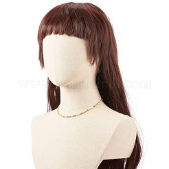 女性のための天然クラックル瑪瑙ビーズネックレス  304ステンレススチールのロブスタークロウ留め金付き  ラウンド  18.31インチ（46.5cm）  ビーズ：2.5~3.5mm&nbsp;NJEW-JN03789-04
