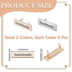 12 шт. 2-цветный сплав ручной работы для одежды&nbsp;DIY-CL0001-16B