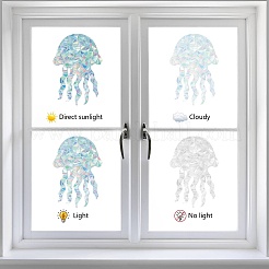 16 шт. 4 стиля водонепроницаемые пластиковые цветные лазерные витражные оконные пленки статические наклейки&nbsp;DIY-WH0314-143