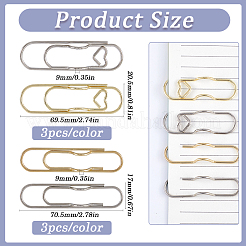 12 Stück 4 Stile Stiftclips aus Kohlenstoffstahl/Eisen für Notizbuch&nbsp;FIND-SP0002-97