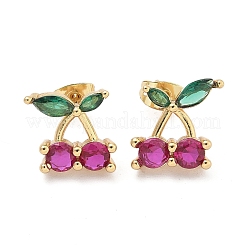 Латунь кубического циркония серьги стержня&nbsp;EJEW-Q017-02G