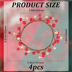 Пластиковое кольцо для свечи с искусственными ягодами AJEW-WH0401-05