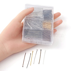 600 шт. 6 цвета железные плоские булавки с головкой IFIN-YW0001-97