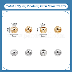 60 шт. 4 бусины из нержавеющей стали 201 и 304 STAS-UN0051-14