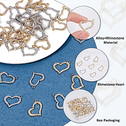 40шт. подвеска из двухцветного сплава со стразами FIND-FH0010-63