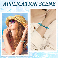 4шт. 4 набора браслетов из плетеных бусин в виде черепахи BJEW-SC0001-43