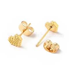 Маленькие серьги-гвоздики в форме сердечек из нержавеющей стали 304 с булавками из нержавеющей стали 316 для женщин EJEW-J043-05G