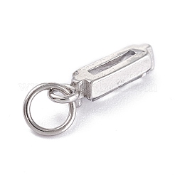 304ステンレススチールキュービックジルコニアペンダント  長方形  透明  17x4x4mm  穴：5mm&nbsp;X-STAS-E487-21P-04
