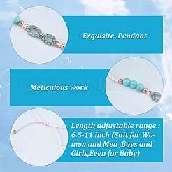 12 шт. 6 стиля окрашенные синтетические бирюзовые плетеные браслеты из бисера с сердцем и сглазом&nbsp;BJEW-WH0020-02
