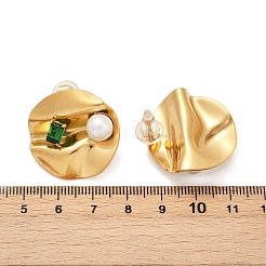 Серьги-гвоздики из нержавеющей стали 304 с кубическим цирконием EJEW-Z110-03G-03