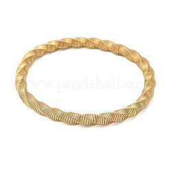 女性用304ステンレススチールストレッチバングル  ゴールドカラー  1/4インチ（0.6cm）  内径：2-1/4インチ（5.85cm）&nbsp;BJEW-P315-02A-G