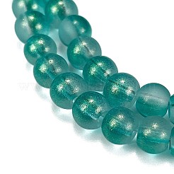 Fili di perle di vetro trasparente satinato&nbsp;GLAA-P065-6mm-08