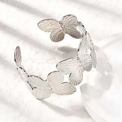 Bracelets manchettes en acier inoxydable 304&nbsp;BJEW-L705-03P