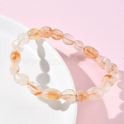 Braccialetti elastici con perline di citrino naturale per donna&nbsp;BJEW-Z158-02A-01