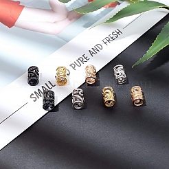 304ステンレスヨーロピアンビーズ  大穴ビーズ  コラム  ミックスカラー  10x7mm  穴：5mm  4色  2個/カラー  8個/箱。&nbsp;STAS-UN0007-32