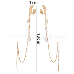 Серьги-кисточки с подвесками в форме конского глаза из латуни с прозрачным кубическим цирконием FS-WGA0198-01