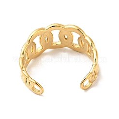 Ионное покрытие (ip) 304 нержавеющая сталь панцирные цепи форма открытого манжетного кольца RJEW-I085-19G