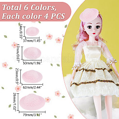 24 шт. мини-шапочки для кукол из пластика ручной работы DIY-DR0001-65