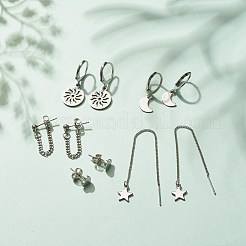 Set di orecchini in acciaio inossidabile 201 e 304 anti-ossidazione 5 pz 5 stile&nbsp;EJEW-JE04939