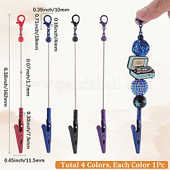 4 шт. 4-цветный сплав браслет инструмент ювелирный помощник бисер зажим-аллигатор&nbsp;AJEW-SP0001-71B