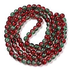 Двухцветные прозрачные стеклянные бусины с кракле&nbsp;X-CCG-T004-8mm-06