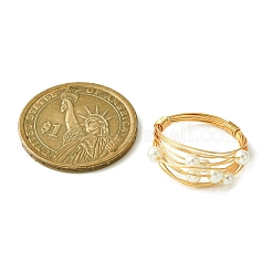 Кольцо на палец с бусинами из ракушечного жемчуга RJEW-TA00085