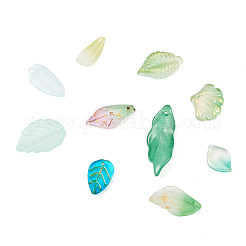 100 шт. 10 стиля прозрачные стеклянные подвески с распылительной росписью GGLA-MP0001-01