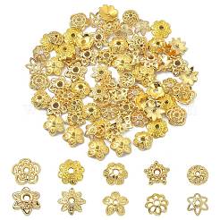 100 pièce de capuchons de perles en laiton de 10 styles&nbsp;KK-CJ0002-08