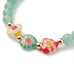 Природные смешанные драгоценные камни бисером браслеты BJEW-JB06474