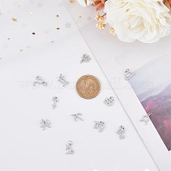 12шт 12 стиля латунные микропаве кубические циркониевые подвески&nbsp;KK-HY0003-50