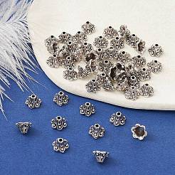 Тибетский стиль сплава цветок колокольчик филигранный бусины PALLOY-YW0001-79