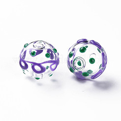 Прозрачные стеклянные эмалевые бусины GLAA-N049-014