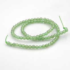 Природный зеленый авантюрин круглых бусин пряди G-N0120-13-4mm
