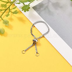 Не тускнеющий регулируемый 316 хирургическая нержавеющая сталь коробка цепи слайдер кольцо изготовление X-AJEW-JB00775-01