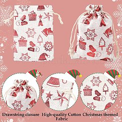 20 stücke 5 arten weihnachten thema baumwolle stoff tuch kordelzug taschen&nbsp;ABAG-YW0001-17