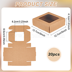 Подарочная коробка из крафт-бумаги с видимым окошком CON-WH0088-74B