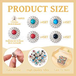 16 комплект декоративных заклепок из сплава в тибетском стиле&nbsp;BUTT-TA0001-13