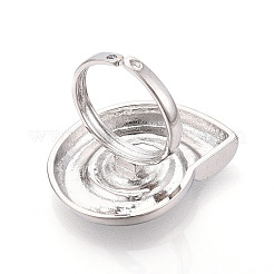 Латунные регулируемые открытые манжеты для женщин RJEW-N051-01B-P