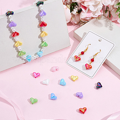 150 pièce de perles acryliques opaques à placage UV de 10 couleurs&nbsp;OACR-SP0002-44A