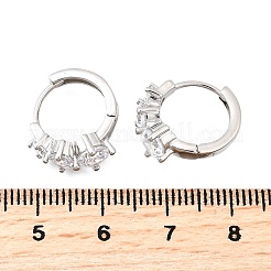 Boucles d'oreilles créoles en laiton zircon cubique micro pavé&nbsp;EJEW-Z121-06P