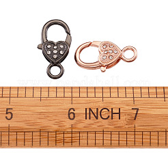 Застежки из сплава со стразами в виде когтей омара KK-KS0001-11