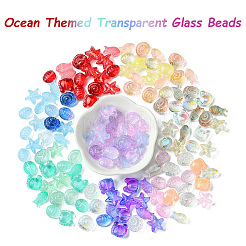 Set di perle di vetro trasparenti a tema oceano da 25 pz. 5&nbsp;GLAA-YW0003-40A